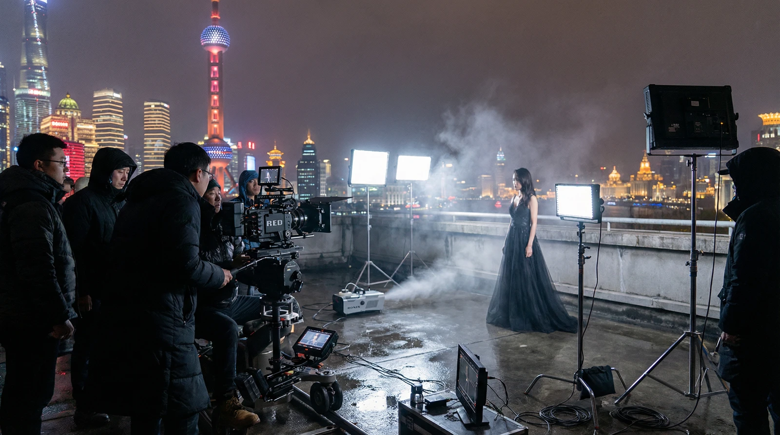 萝莉岛上海外滩夜景拍摄现场实况